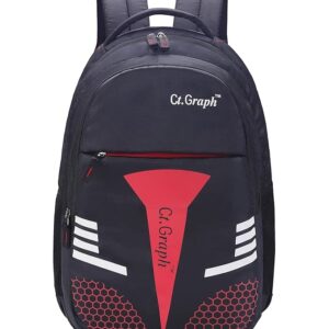 Graph design large school backpack with laptop compartment